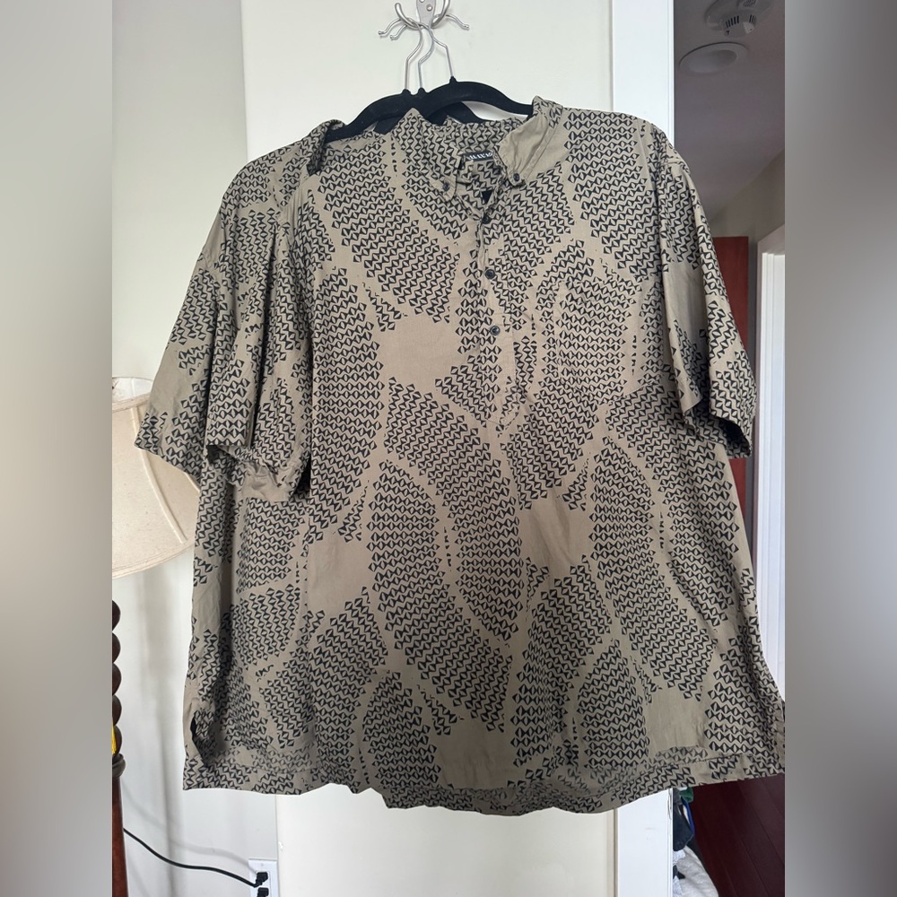 Manaola Tan and Black Dress Shirt